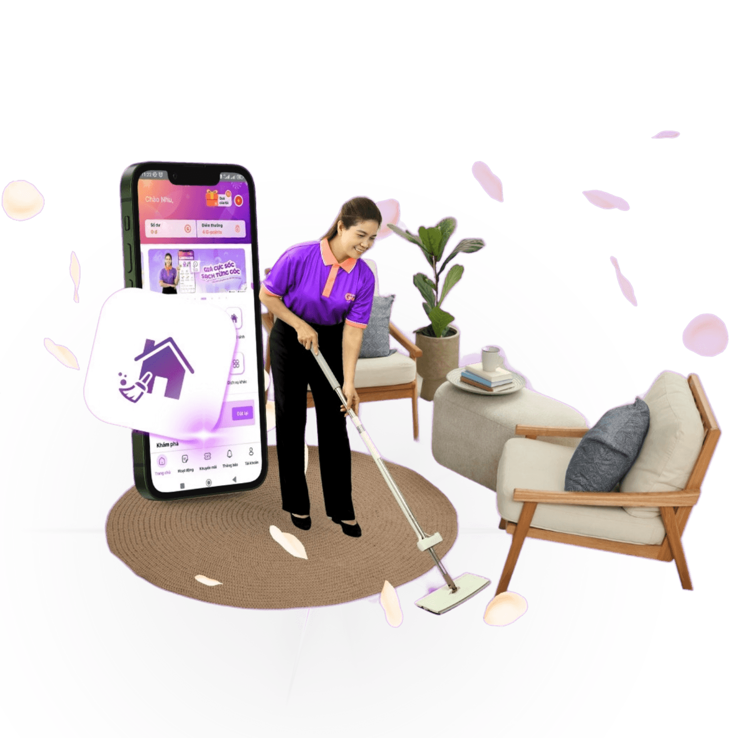 Minh hoạ dịch vụ tổng vệ sinh GUVI