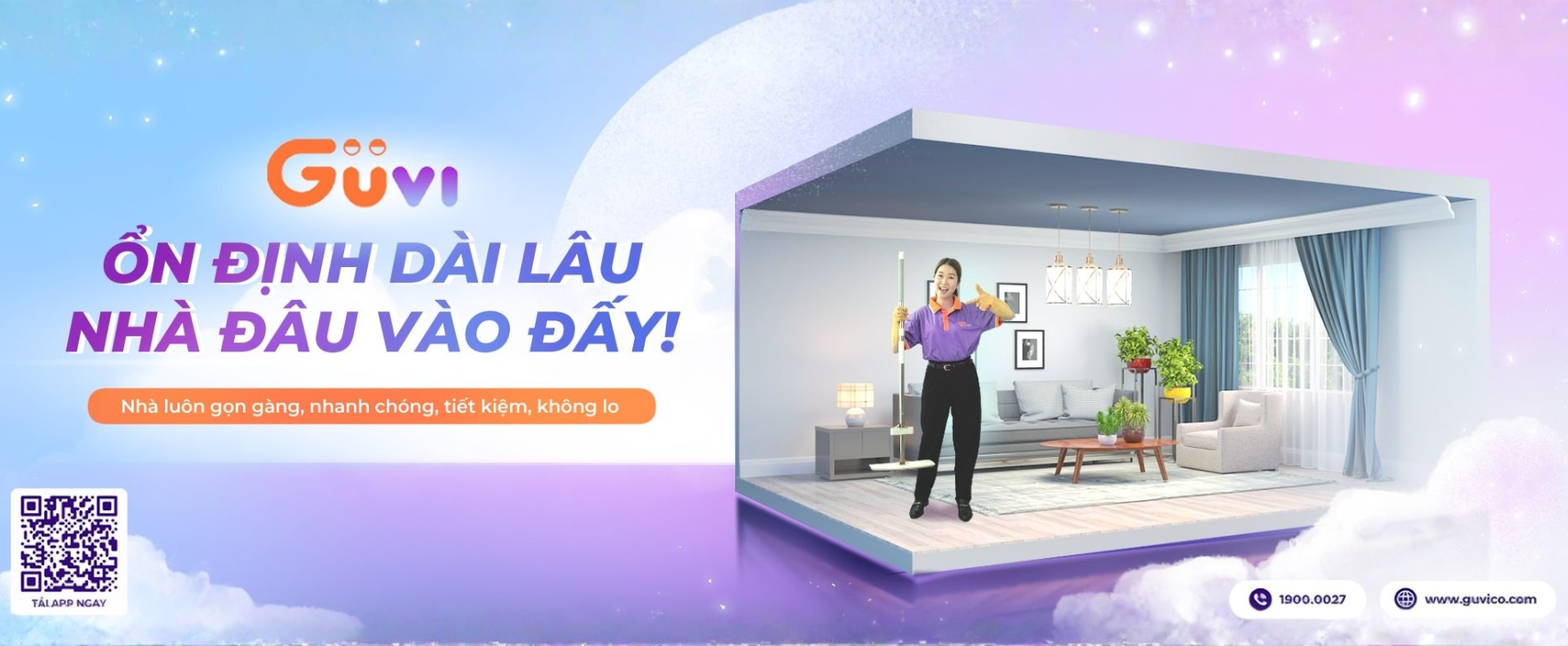 Banner dịch vụ giúp việc cố định GUVI