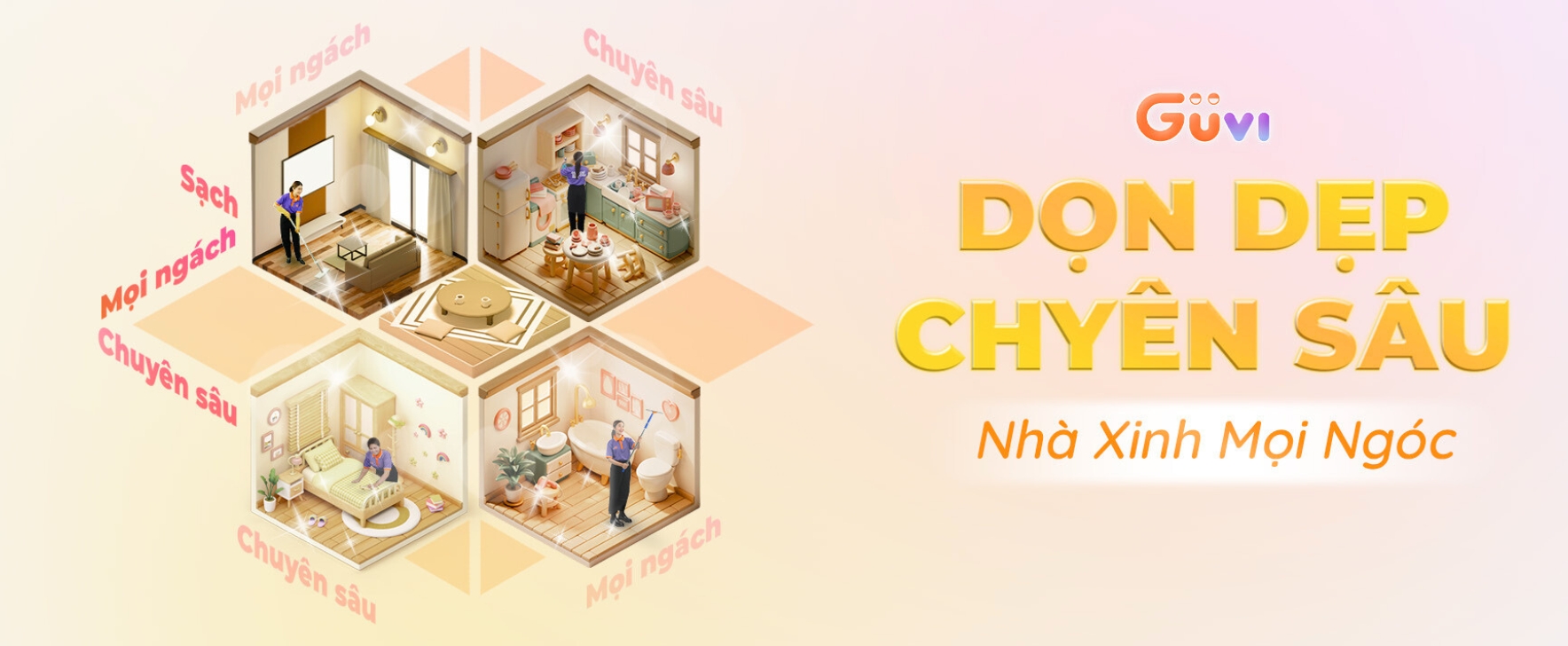 Banner dịch vụ tổng vệ sinh GUVI