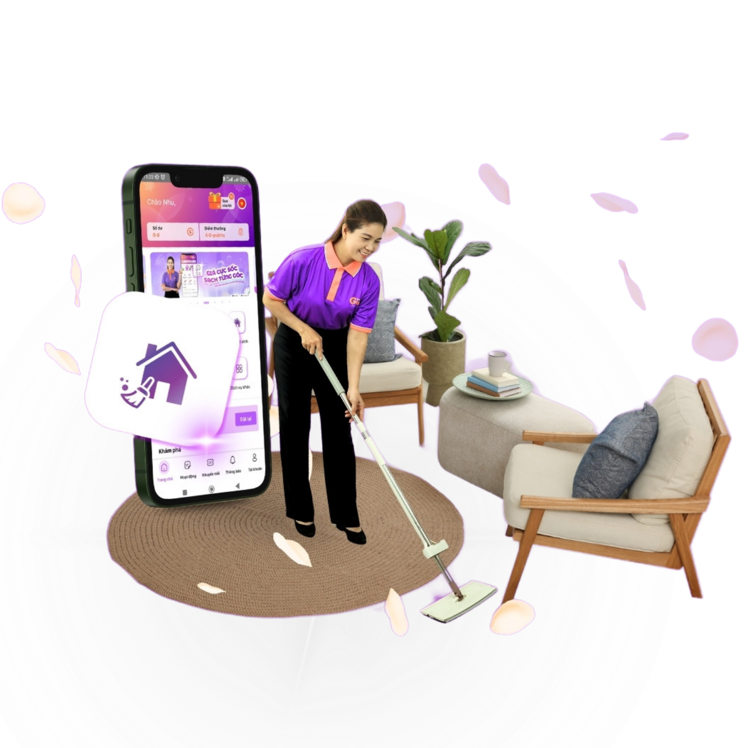 Minh hoạ dịch vụ tổng vệ sinh GUVI