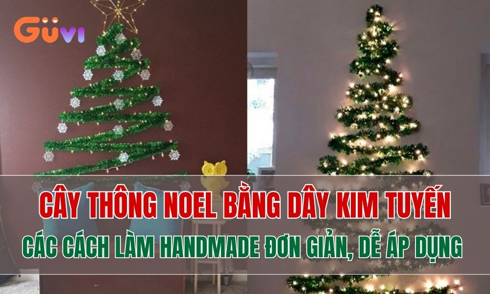 cach lam cay thong noel bang day kim tuyen