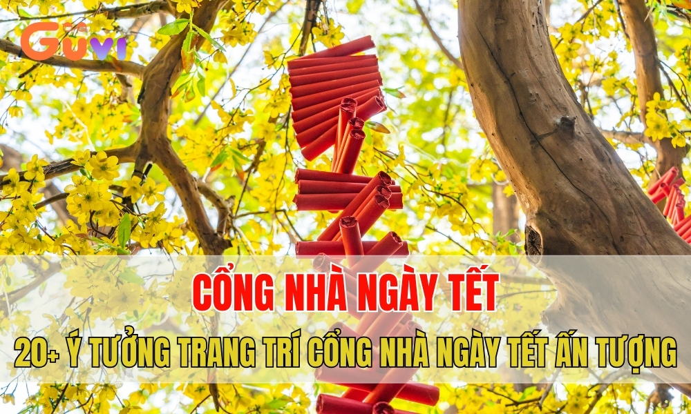 trang tri cong nha ngay tet