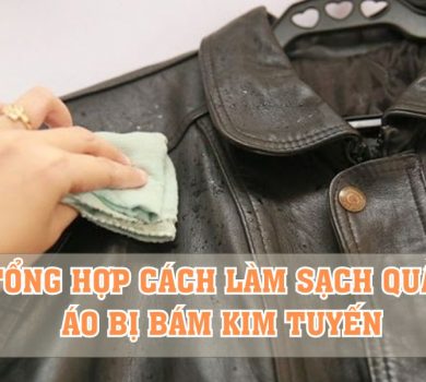 cach lam sach quan ao bi bam kim tuyen